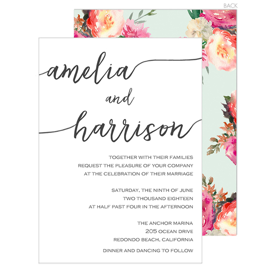 Mint Swoosh Names Invitations